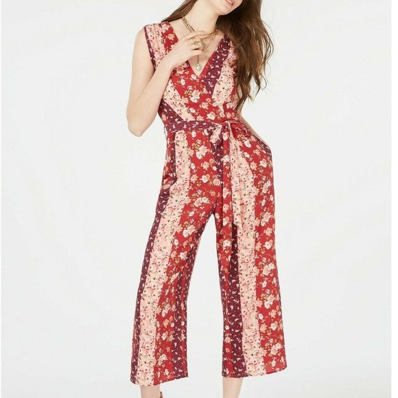 Speechless Pants - Speechless XXL Burgundy Rose Jumpsuit NWT AN52